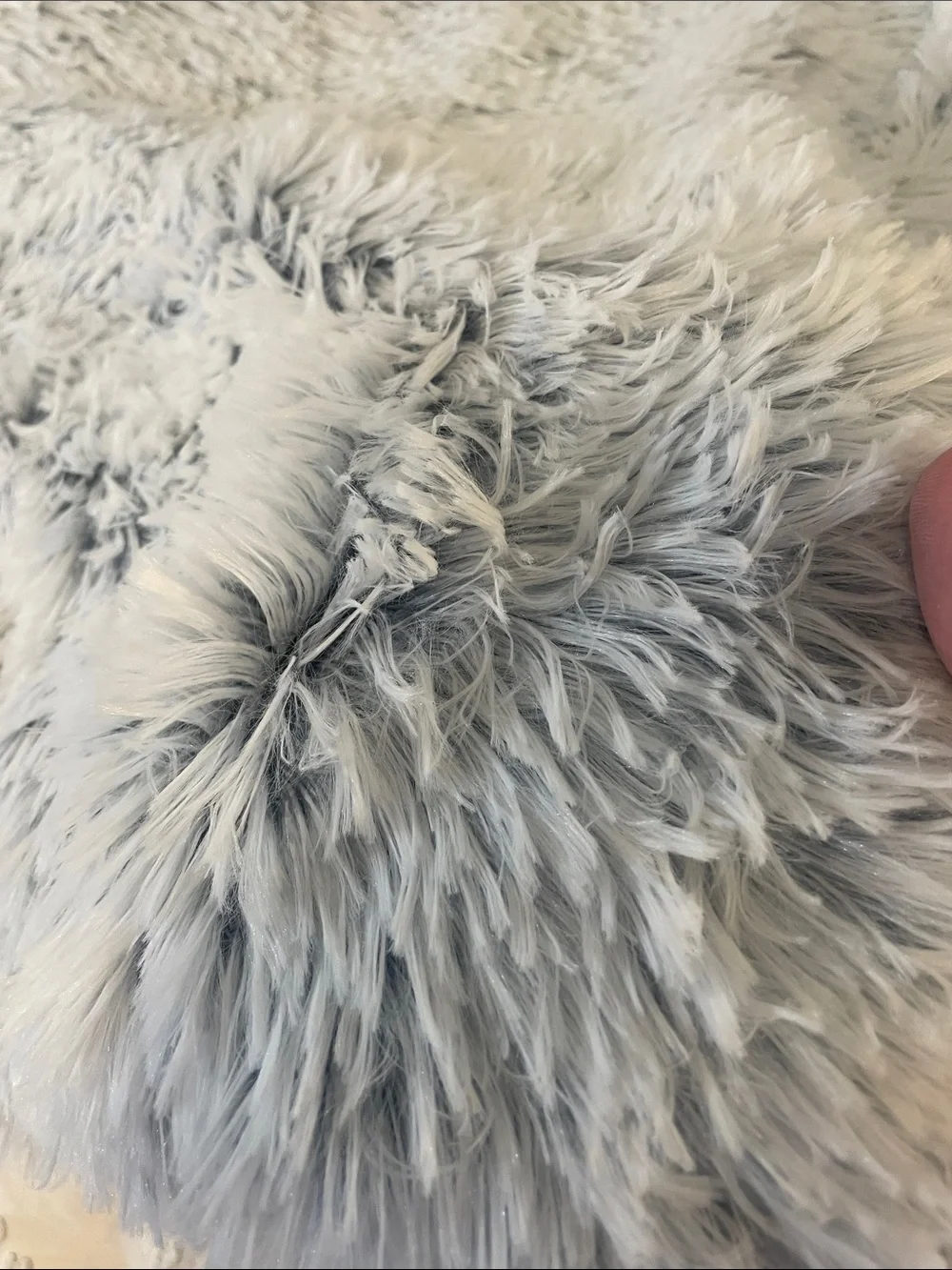 Cozy Reversible Faux Fur Throw 58 x 48- Light Gray